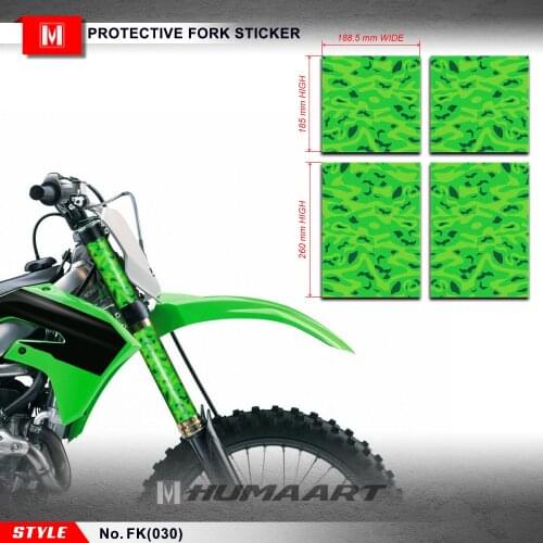 HUMAART Front Fork Tube Stickers Custom Vinyl Decals for MX Motocross Dirt Bike Off-Road, Green