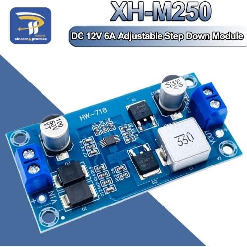 XH-M250 Step Down Module DC-DC 12V 6A 72W High Power Supply Regulator Module Adjustable Buck Voltage Regulator Converter Board