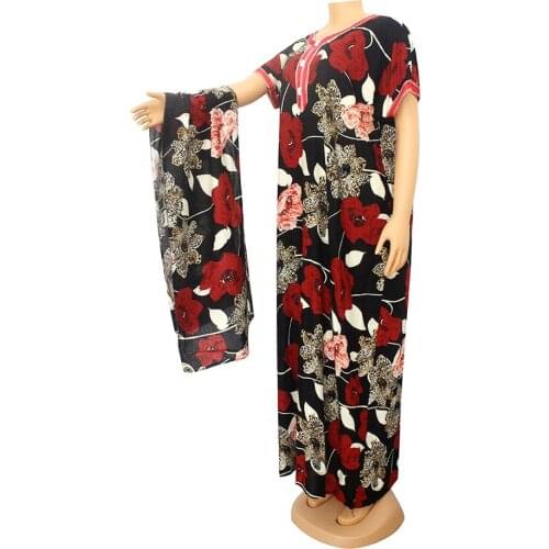 New African Dresses For Women Dashiki Floral African Clothes Elegant Fashion Femme Clothing Loose Maxi Africa Dress