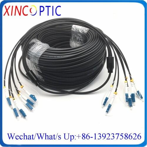 120M,6Fibers SMF 9/125 G657A 120Mts LC- ST/FC/SC/LCUPC 6Core LSZH/TPU 4.5mm Black FTTA SMArmored Fiber Optical Patch Cord Cable