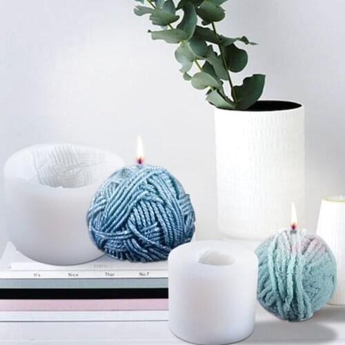 M17D 3D Yarn Ball Candle Mold Silicone Soap Making Mould Fondant Candy Cake Chocolate Decorating DIY Baking Tools