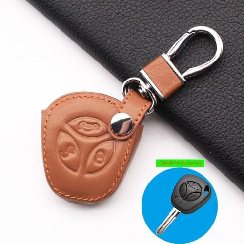 3 Buttons Leather Car Key Shield Case for Lada Uncut Auto Blank Priora Kalina Remote Key Case Cover Fob