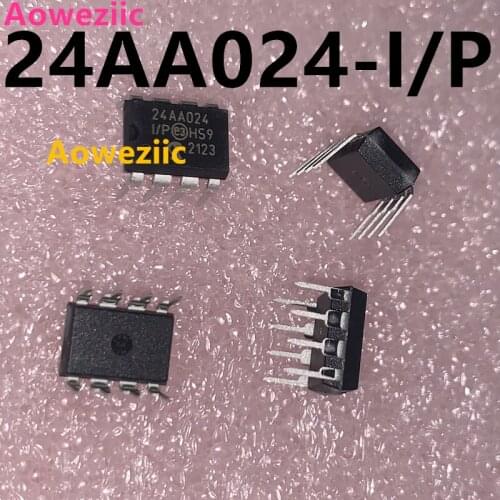 Aoweziic 5Pcs/Lot 24AA024-I/P 24AA024 Memory Chip IC EEPROM 2K I2C 400KHZ 8DIP New Imported Original