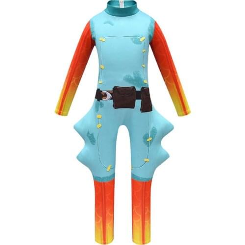 Kids Fish Cosplay Costume Jumpsuit Children Halloween Party Costumes