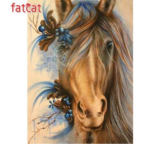FATCAT Brown horse animals 5d diy diamond painting kits full square round drill diamond embroidery sale wall decoration AE3014