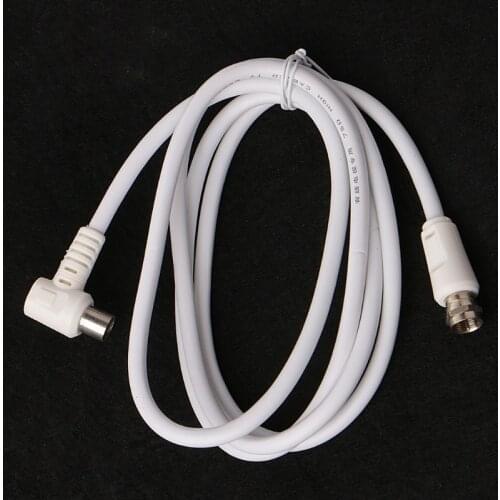 White 6.6ft 9.5mm 90 Degrees Male to F type Male Coaxial TV Satellite Antenna Cable