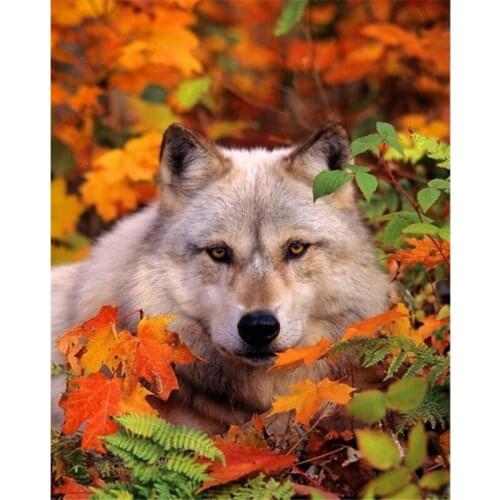 New DIY Diamond Embroidery 3D Diamond Painting Cross-Stitch Needlework Wolf Picture With Rhinestones Mosaic Unfinished A5614R
