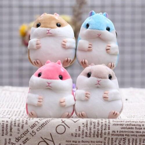 New cute soft Cotton hamster Plush toy Small mini doll school bag decoration 12cm pendant birthday gift for kid
