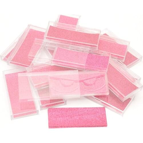 Wholesale lash case eyelash packaging box lash boxes packaging acrylic sliding plastic case with clear tray holder glitter paper