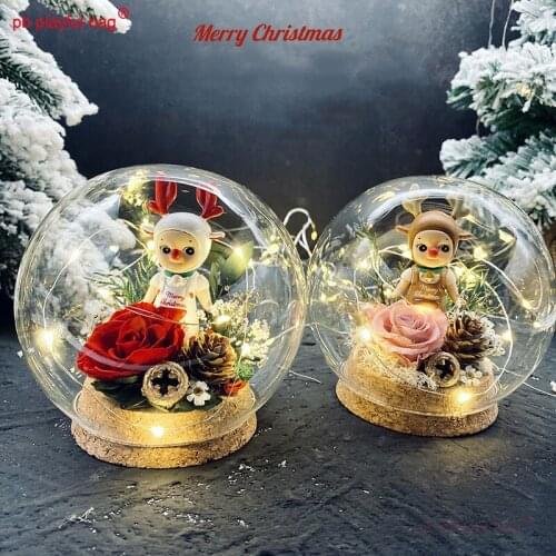 PB Playful bag Novelty toys Creative immortal flower luminous glass ball Angel Doll Christmas gift ornament HG140