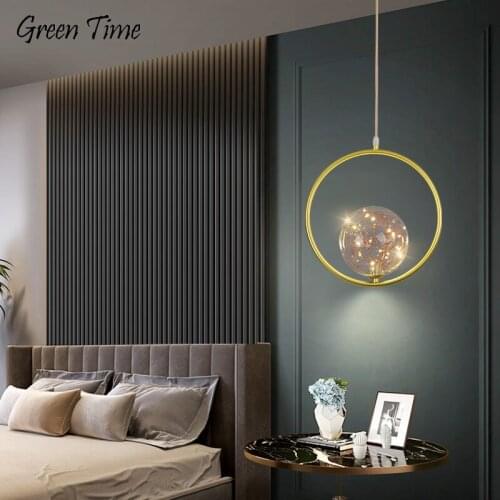 Gold Simple LED Pendant Lights for Dining Room Kitchen Living Room Bedroom Bedside Light Indoor Pendant Lamp Home Decor Fixtures