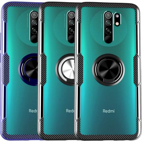 Transparent Clear Case For Xiaomi Mi Redmi 9 Lite 9T Pro Note 10 T Note 9 9S 8T 8 T 7 5 Pro 9A 9C POCO X3 NFC Ring Holder Covers