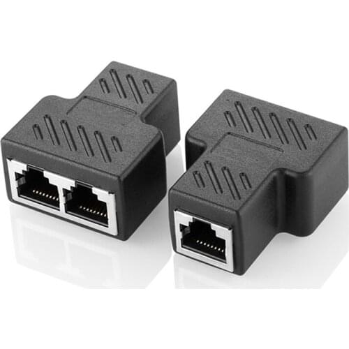 1PC RJ45 Splitter Adapter 1 to 2 Dual Female Port CAT5/CAT 6 LAN Ethernet Sockt Network Connections Splitter Adapter