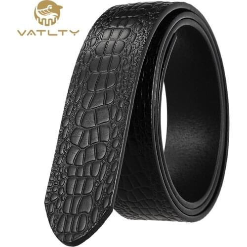 VATLTY Fashion mens belt without buckle official authentic natural cowhide without interlayer and holeless mens business belt