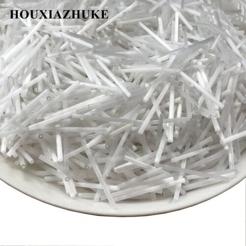 30 mm long 2 mm in diameter silky white glass hexagon bugle seed beads for sewing garment decoration
