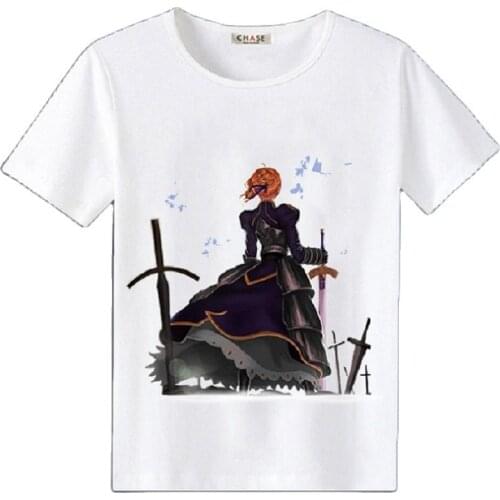 High-Q Unsiex Anime Cos fate go saber Cotton Casual T-Shirt Tee T Shirt