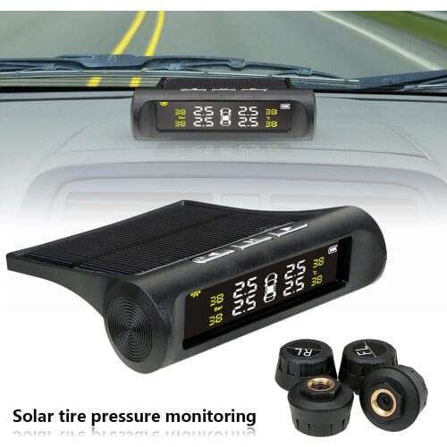 Waterproof Car TPMS Tire Pressure Sensor Temperature Warning Fuel Save Car Solar USB Charging Tyre Pressure Monitor System