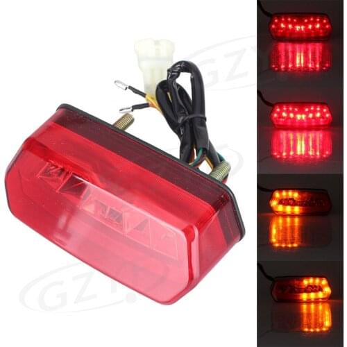 Integrated 3 in 1 LED License Number Plate Light Turn Signal Tail Lamp Red Lens Brake Taillight Universal Motorcycle Accessories