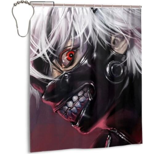 High Quality Printed Tokyo Ghoul Fabric Shower Curtains Screen ery Waterproof Products Bathroom Decor