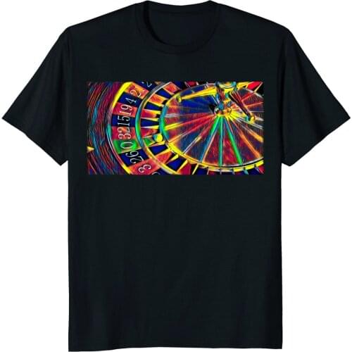 2019 Summer Men New High Quality Roulette Wheel Spinner Gambling Military T Shirts