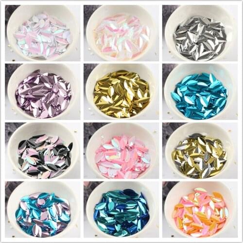 360Pcs/Bag 6*14MM Oval Folded Sequins Horse Eyes Shape Sequin PVC Paillettes DIY Crafts Wedding Sewing Lentejuelas Accessories