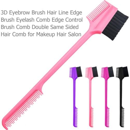 1PC 3D Eyebrow Brush Hair Line Edge Brush Eyelash Comb Edge Control Brush Comb Double Same Sided Hair Comb for Makeup Hair Salon