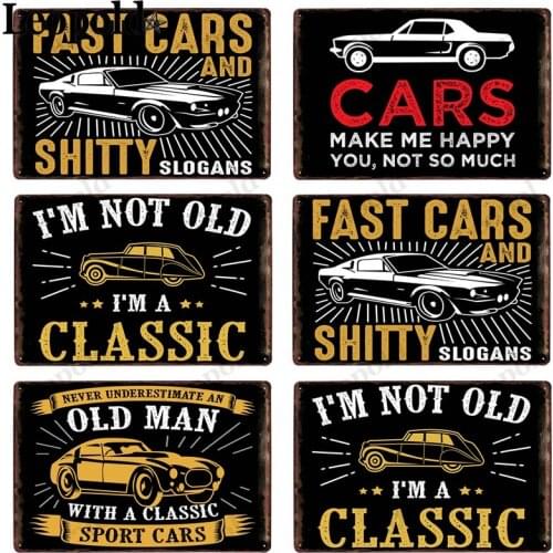 Metal Poster Vintage Car Plaque Car Letter Poster Cafe Bar Club Garage Home Decoration 20X30Cm Accessories