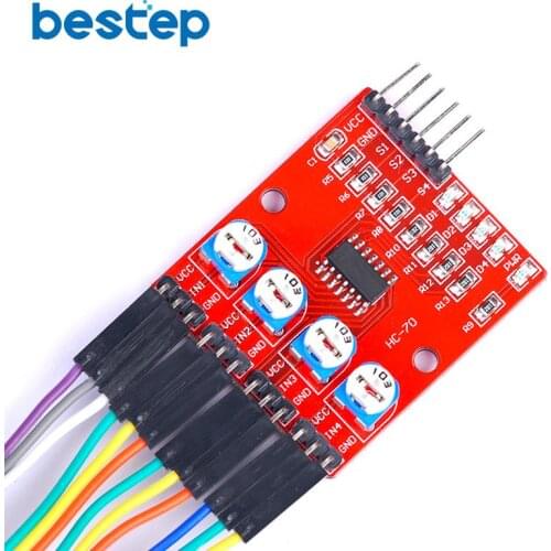 F233-01 Four-way infrared tracing / 4 channel tracking module / transmission line / obstacle avoidance / car / robot sensors