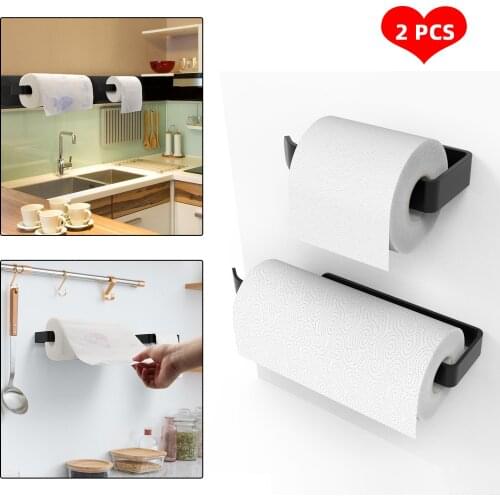 Self Adhesive Hanger Roll Paper Holder Bathroom Towel Rack Kitchen Accessories Wall Mounted Toilet Tissue Holder Storage Shelf