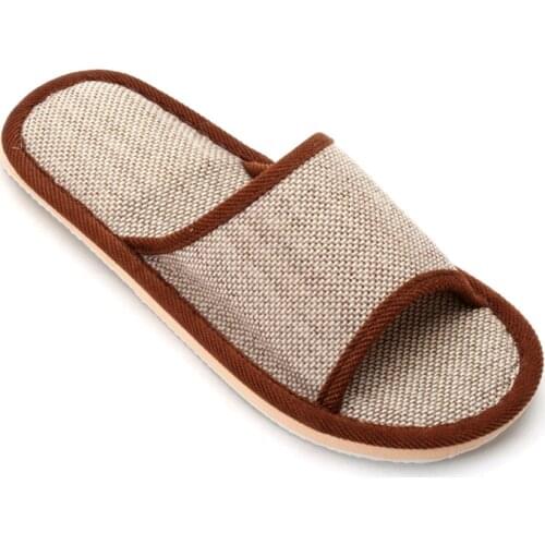 Fabric Home Slippers Men Summer Breathable Indoor Shoes Women Comfortable Winter Slippers Open Toe Slides Bedroom Flip Flop