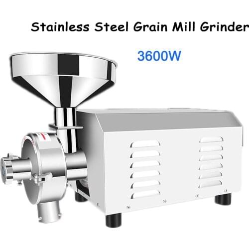Electric Grain Mill Machine Stainless Steel Superfine Herbal Grinder Commercial Grain Milling Beans Grinding Machine 3600W
