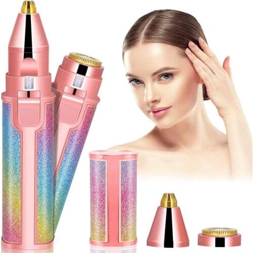 2 In 1 Electric Eyebrow Trimmer Makeup Painless Eye Brow Epilator Mini Shaver Razors Women Portable Facial Body Hair Remover