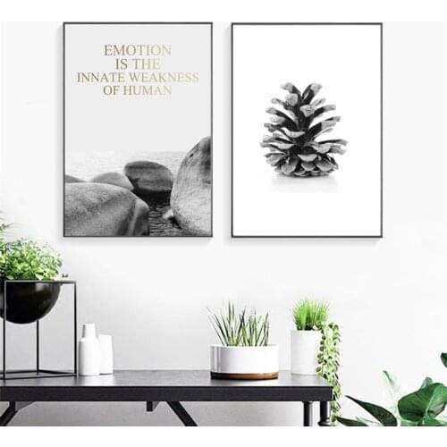 Sea Landscape Beach Rock Forest Tree Plant Pine Cones Canvas Painting Wall Frameless Picture Print Poster Living Room Decoration