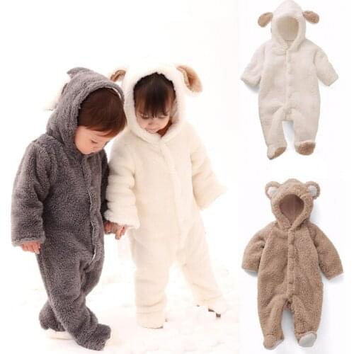 2019 Newborn Baby Winter Hoodie Clothes Polyester Infant Baby Girls Pink Climbing New Spring Outwear Rompers 3-12m Boy Jumpsuit