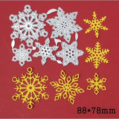 Metal Cutting Dies 5pcs Etched Snowflakes Crafts Die Stencil For DIY Scrapbooking Paper Cards Embossing Die mold template