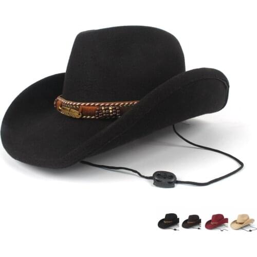 Fashion Women Men Wool Hollow Western Cowboy Hat Lady Gentleman Outblack Sombrero Hombre Jazz Cap felt fedora hat