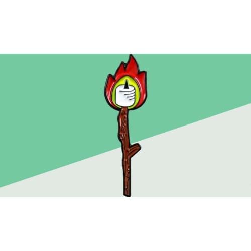 Cartoon Match Candle Flame Enamel Brooch Denim Backpack T-shirt Leather Pin Creative Halloween Pins Accessories gift