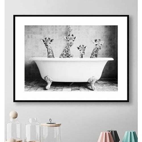 5D DIY diamond painting Giraffe bathtub animal cross stitch diamond embroidery mosaic kit full drill square round decoration