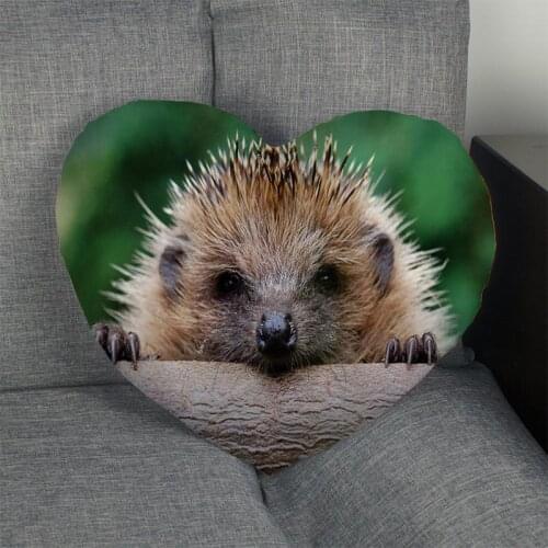 Custom Hedgehog Heart Shape Pillow Cover Custom Zipper Pillowcase Cover Wedding Home Office Decorative 1pcs custom