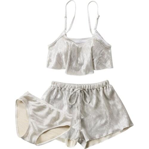 2021 New Solid Three Pieces Bikini Set Biquini Swimwear Push Up Bathing Suit Women Summer Swim Beach Wear Costume Da Bagno Donna