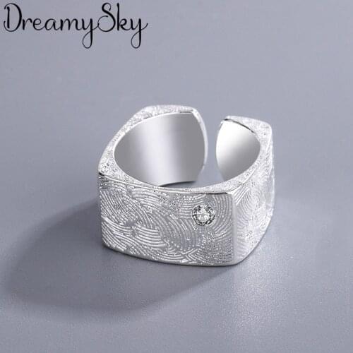 Charming Open Geometric Square Ring for Women Vintage Boho Party Rings Gothic Punk Jewelry Gifts for Girls 2021