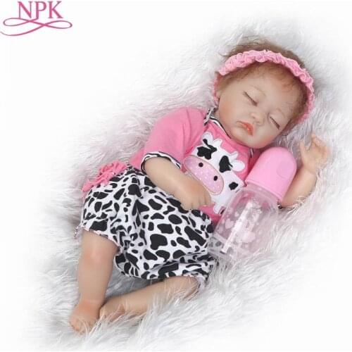 NPK 42cm real full silicone reborn dolls newborn baby girl dolls for children gift bebe alive reborn bonecas brinquedos