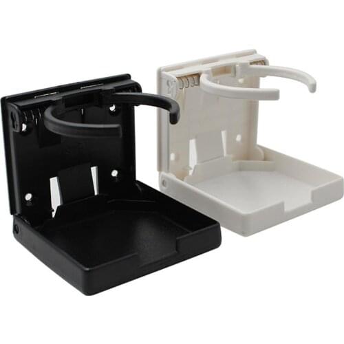 Plastic Black White Adjustable Drink Folding Cup Bottle Coffee Stand Mount For Car Boat RV Marine Caravan Drinks Holder