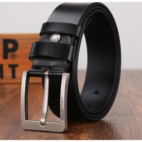 Brand Genuine Leather Belt Men Designer Waist Belt Cowskin Split Leather Belts Pin Buckle Mens Belt Ceinture Homme 110-130cm
