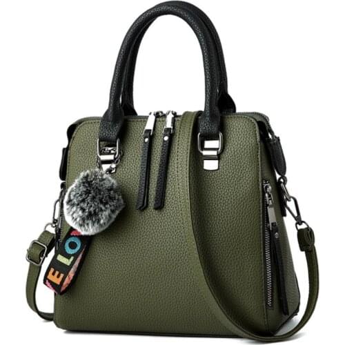 New Fashion Litchi Pattern Women Handbag Leather Messenger Bags Shoulder Bag Fall Winter Ladies Crossbody Package Hot Sale