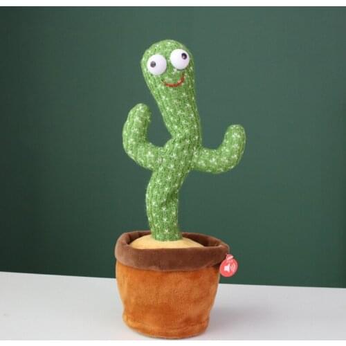 Funny 32cm Electric Dancing Plant Cactus Plush Stuffed Toy with Music for Kids Children Gifts Home Office Decoration