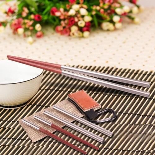 1 Pair Picnic Folding Chopsticks Outdoor Camping Retractable Telescopic Chopsticks Outdoor Tableware