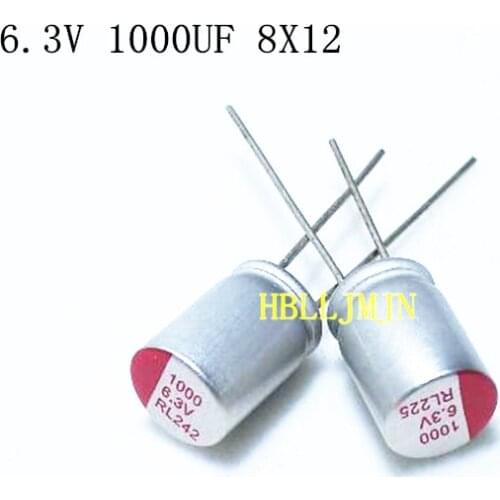 10PCS 6.3V 1000UF 6.3v1000uf 8x12 8*12 mm Solid Aluminum Electrolytic Capacitor for Computer Mainboard Video Card/Graphics Card