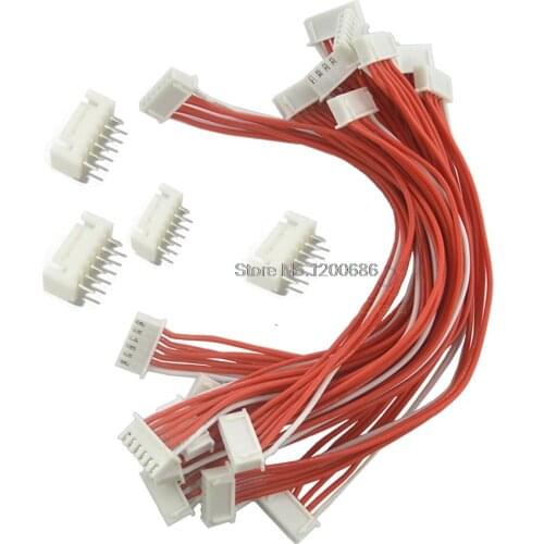30CM 24AWG 6P Dual End XH2.54 6Pin Female Connector Cable 6 Pin Battery Connector Plug Female & Male with Wire