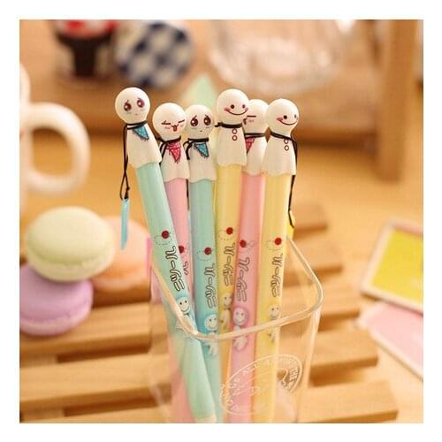 6 pcs Korean Stationery Mixed Baby Fresh And Lovely Black Pen Creative Neutral Pen Kawaii School Supplies Stationary Stylo